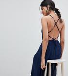 Asos Design Tall Cami Pleated Maxi Dress With Strappy Back - Multi