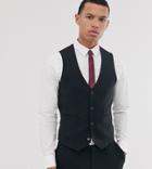 Asos Design Tall Super Skinny Suit Suit Vest In Black