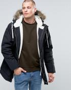 Fat Moose Fat Parka Detatchable Faux Fur Fleece Lined - Black