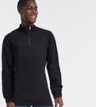 Threadbare Tall High Neck Half Zip Sweat In Relaxed Fit-black