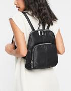 Topshop Backpack Moire Backpack In Black