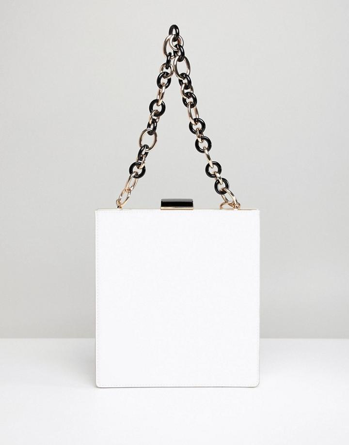 Asos White Frame Bag With Statement Strap - White