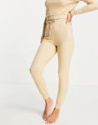 Dorina Calm Fluffy Sweatpants In Beige-neutral