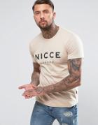 Nicce London Logo T-shirt In Beige - Beige