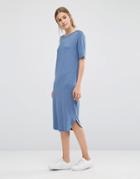 Just Female Gilli Long T-shirt Dress - Blue