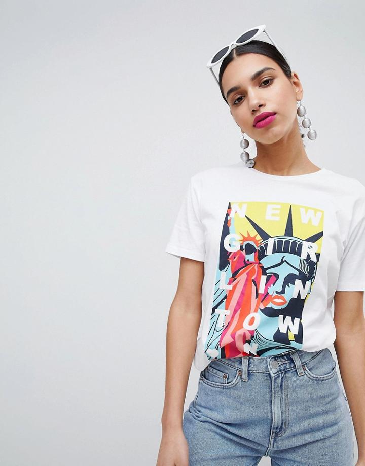 Stradivarius 'new York' Top - Multi
