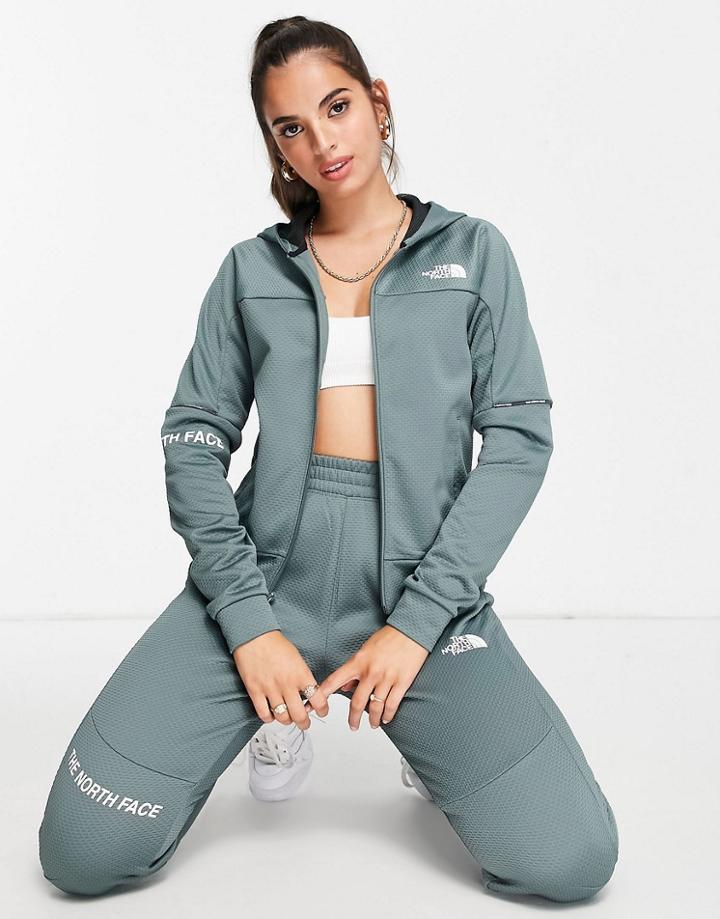 The North Face Mountain Athletic Full Zip Hoodie In Green