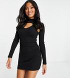 Topshop Petite Cut Out Mini Dress In Black