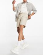 Pull & Bear Linen Shorts In Tan - Part Of A Set-brown