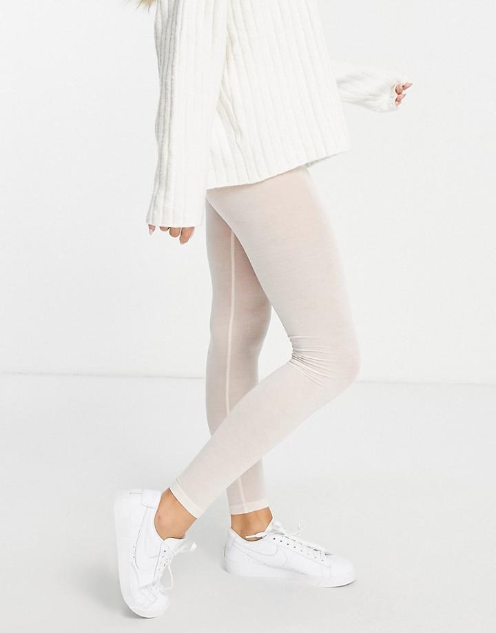 Sloggi Ever Cozy Merino Wool Mix Legging In Cream-white