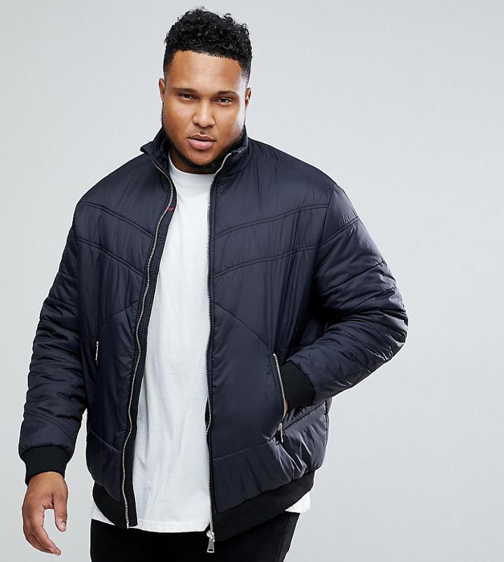 Replika Plus Puffer Bomber Jacket - Black