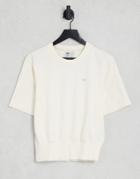 Adidas Originals Contempo Deep Waistband T-shirt In Off White