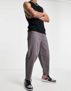 Asos Design Oversized Tapered Fit Chinos In Charcoal-grey