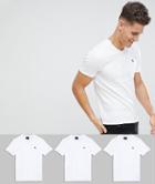 Abercrombie & Fitch 3 Pack V-neck T-shirt Icon Logo In White - White