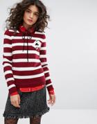 Sonia By Sonia Rykiel Striped Cards Detail Knit Jumper - Red
