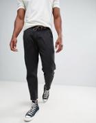 Only & Sons Pants In Cropped Tapered Fit With Drawstring Waist - Black