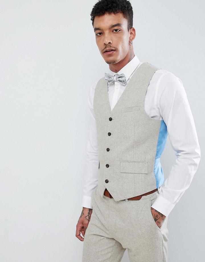 Harry Brown Wedding Donegal Slim Fit Suit Vest - Tan