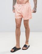 Kiss This! Small Zig Zag Swim Shorts - Orange