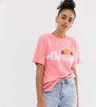 Ellesse Boyfriend T-shirt With Chest Logo - Pink