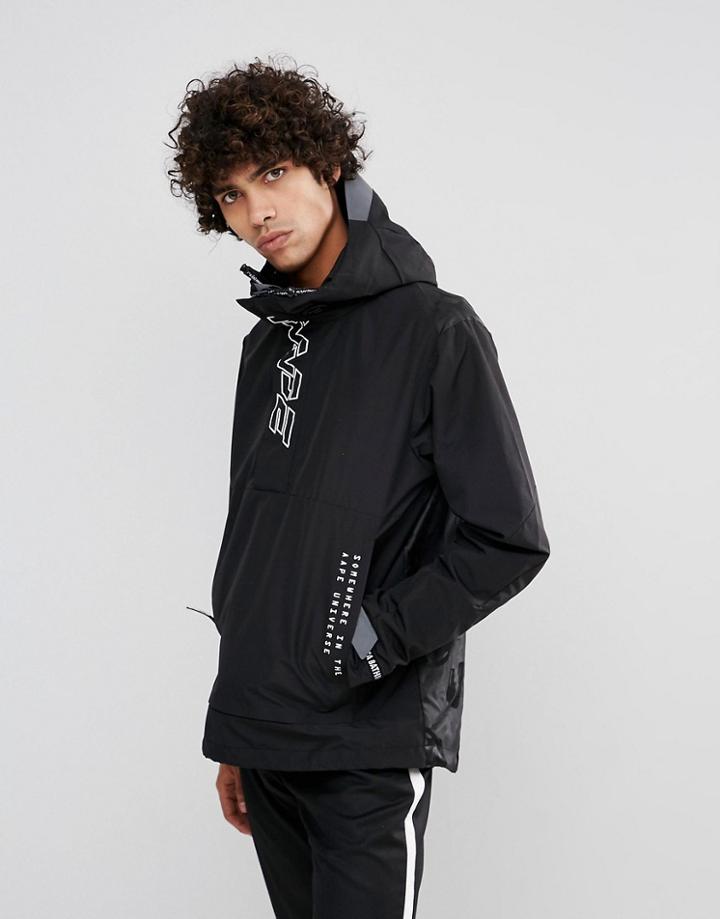 Aape By A Bathing Ape Overhead Jacket With Badge Print - Black
