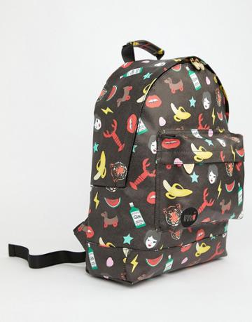 Mi-pac X Tatty Devine Iconic Print Backpack - Black