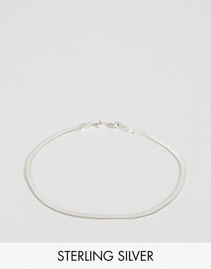 Designb Snake Chain Bracelet In Sterling Silver Exclusive To Asos - Silver