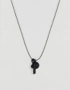 Bershka Long Charm Necklace In Black - Black