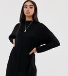 Boohoo High Neck T-shirt Dress In Black - Black
