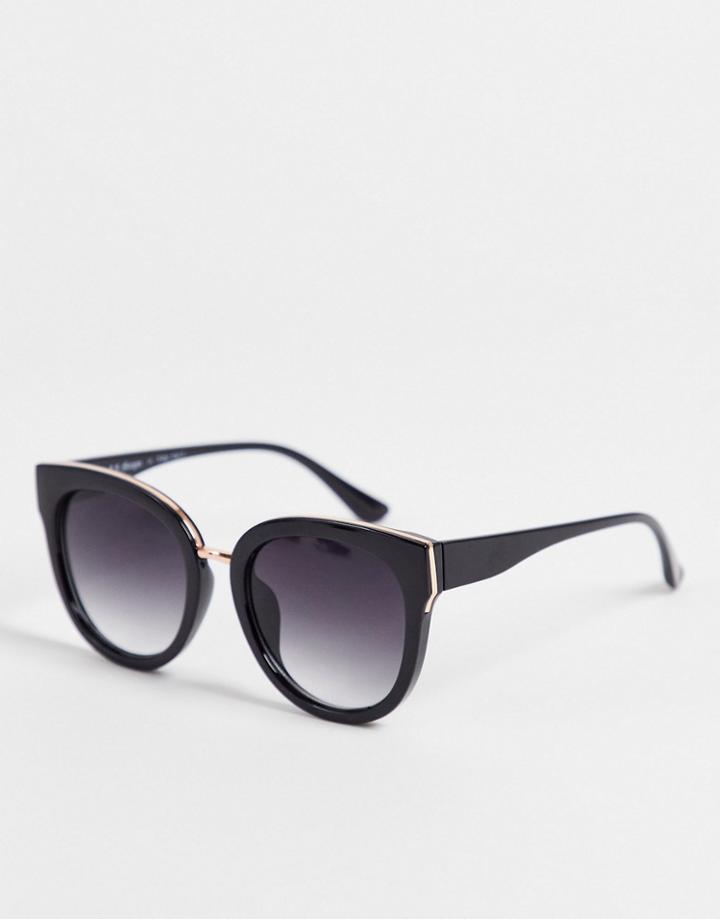 Aj Morgan Penelope Oversized Cat Eye Sunglasses-black