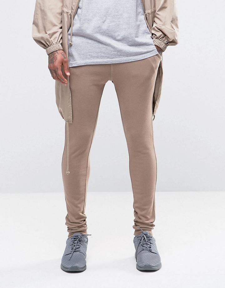 Asos Super Skinny Joggers In Beige - Ginger Snap