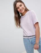 Brave Soul T Shirt With Ring Detail At Hem - Purple