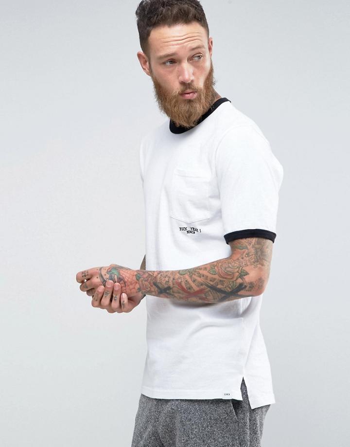 Edwin F-yeah Embroidered Ringer T-shirt - White