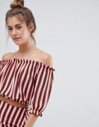 Pull & Bear Stripe Top With Matching Skirt In Multi - Multi