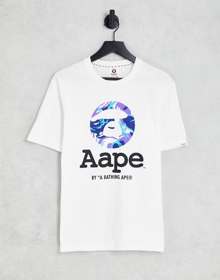 Aape By A Bathing Ape Og Moonface T-shirt In White