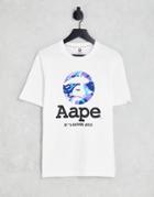 Aape By A Bathing Ape Og Moonface T-shirt In White