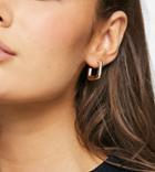 Designb London Exclusive Square Hoop Huggie Earrings In Gold