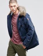 Element Sowden Heavy Parka Faux Fur Hood Navy - Navy