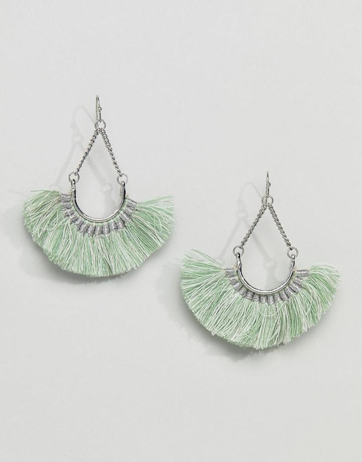 Pieces Tassle Earrings - Green