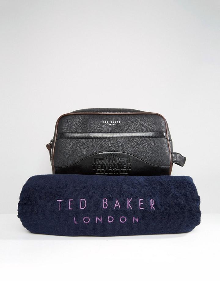 Ted Baker Toiletry Bag With Towel - Black