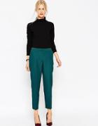 Asos Textured Cigarette Pant - Green