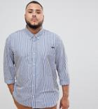 Badrhino Big Long Sleeve Striped Shirt In Blue White - Blue