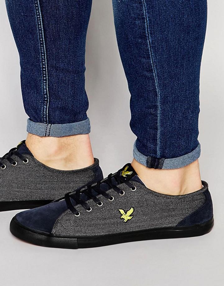 Lyle & Scott Teviot Sneakers In Herringbone - Gray