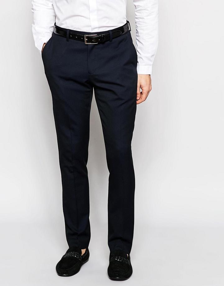 Selected Homme Skinny Luxe Polka Dot Tuxedo Pants - Navy