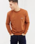 New Look Sweatshirt With Montreal Embroidery In Burnt Orange - Brown