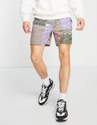 Karl Kani Small Signature Shorts In Patchwork Paisley - Part Of A Set-multi