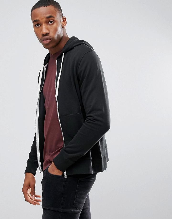 Jack & Jones Originals Hoodie With Contrast Zip - Black