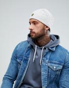 Lyle & Scott Premium Cable Beanie In Off White Marl - Cream