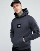 The North Face Fine Overhead Hoodie Box Logo In Dark Gray Marl - Gray