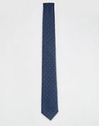 Jack & Jones Silk Tie With Dot - Navy