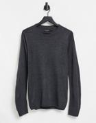 Brave Soul Crew Neck Sweater Recycled 100% Polyester In Slate Gray-grey